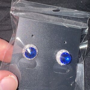 Sparkling Blue Stud Earrings